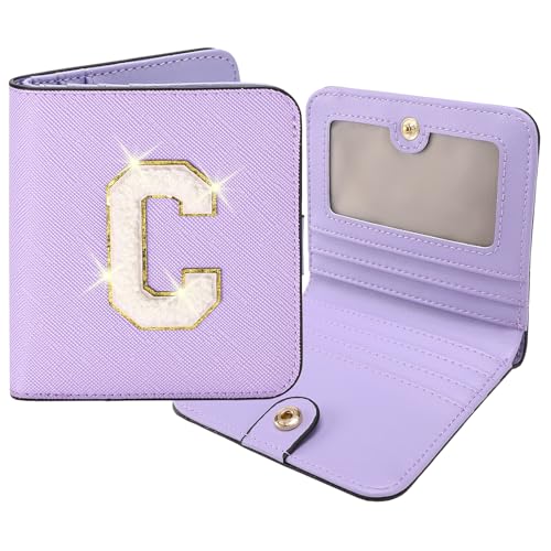 Image of RNIEGA Initial Wallet Women Small Teen Girl Gifts Trendy Stuff Girls Wallets Personalized Christmas Birthday Gift for Women Friends Daughter Granddaughter 6 7 8 9 10 11 12 13 Year Old Purple C