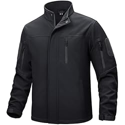 Chaqueta Impermeable Hombre Trabajo TACVASEN Chaquetas Impermeables Hombre Chaqueta de Trabajo Polar Softshell Chaqueta Militar Impermeable Chaqueta Táctica Abrigo Cortavientos Bolsillo con Cremallera Negro