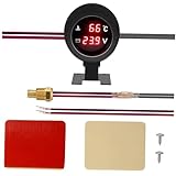 Zerodeko Water Temperature and Voltage for Automotive Use Dual Functionality Gauge Construction Easy Installation for Car Monitoring