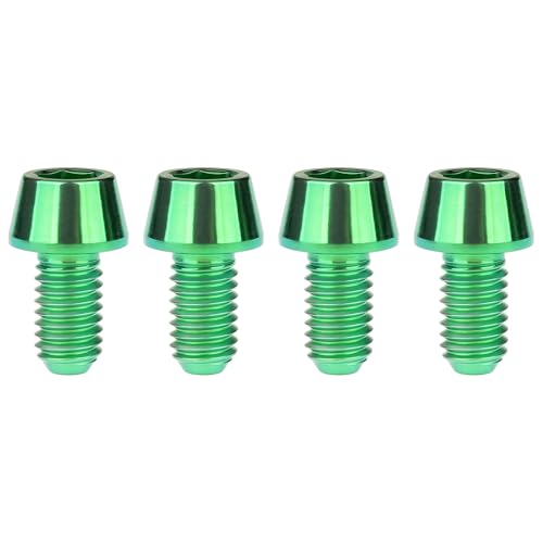 Image of Titanium Ti Bolt M5x9 16 18 20 25 30 35 40 45 50 55 60mm Tapered Head Screws Pack of 4 (M5x9mm, Green)