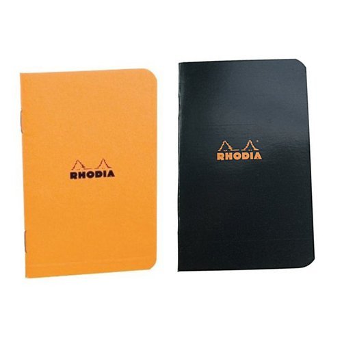 Pack of 2 Rhodia Black and Orange Side Staplebound A4 Notebook (8.25 X 11.75)