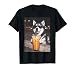 Funny Husky Drinking Iced Coffee Siberian Husky Meme T-Shirt