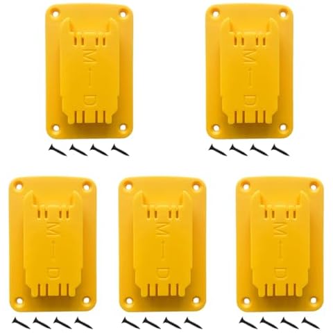 weqcter 5Packs Tool Holder Fit for Dewalt 20V Drill Fit for Milwaukee M18 Tools Yellow Cover