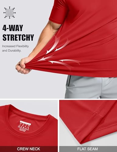 Image of MAGCOMSEN Men's Short Sleeve T-Shirt Quick Dry UPF 50+ Athletic Running Workout Fishing Top Tee Performance Shirts