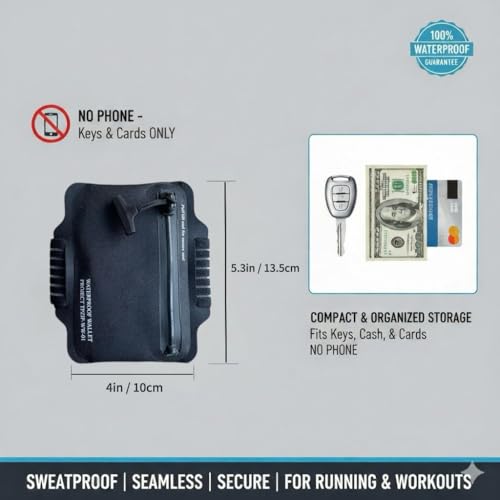 Bolsita impermeable IPX8 para brazalete, bolsa seca pequeña sumergible para llaves, tarjetas y efectivo para natación, snorkel y deportes al aire libre miniatura 5