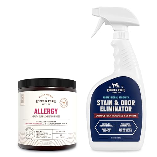 Rocco & Roxie Pet Stain & Odor Eliminator &Allergy Relief Supplement Bundle