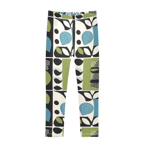 ALAZA Girls' Leggings Children's Yoga Pants Skinny Printed Dance Abstract Animals Comfortable 4T