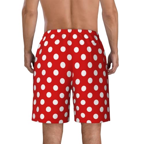 Polka dot red Men's Beach Shorts Summer Swim Trunks Quick Dry Casual Swim Beach Shorts4