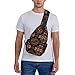 Indian Native American Sling Backpack,Casual Crossbody Backpack Sling Bag Chest Daypack for Men Women Sport Hiking Gym