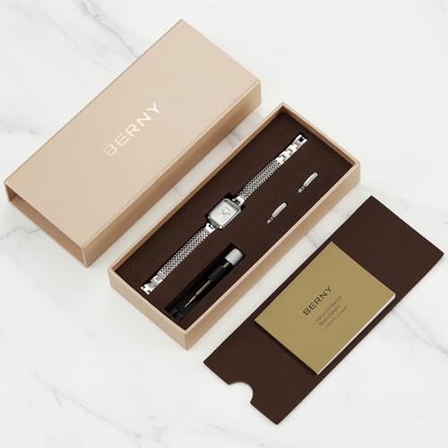 Elegant Silver Women's Bracelet Watch - Adjustable Stainless Steel Square Timepiece with Gradient Dial and Waterproof Design - Image 7