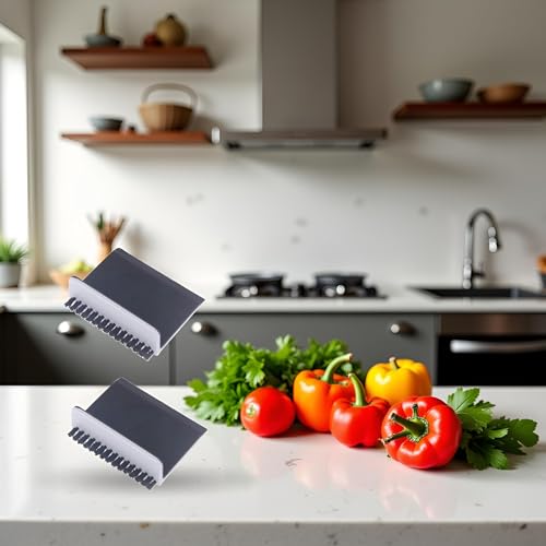 Image of 2 Pcs Black Kitchen Sink Squeegee Cleaner Countertop Brush Wiper Vegetable Cleaning Brush Wiper Home Kitchen Tool Fruit and Vegetable Cleaning Brushes Accessories Utensils and Gadgets