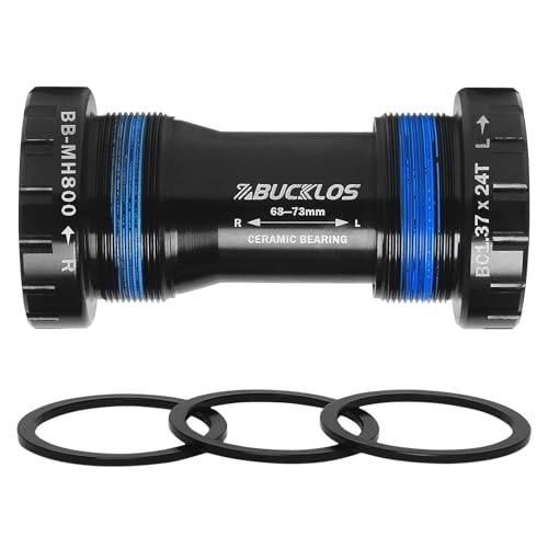 BUCKLOS Threaded/PressFit Bottom Bracket BSA 68-73mm/86-92mm -Ceramic/Steel Bearings(Black/Red)