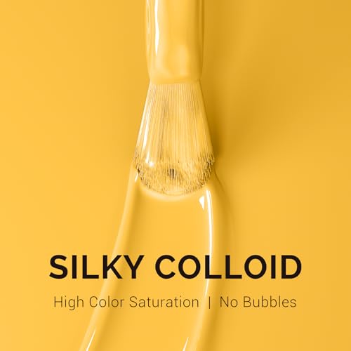 Image of MelodySusie Jelly Yellow Gel Nail Polish,0.5fl oz Soak Off UV LED Bright Transparent Yellow Gel Polish Nail Art Manicure Salon DIY Nail Design Decoration at Home Christmas Gift for Women-1644