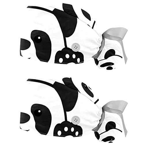 Chapeau de travail panda et casquette bouffante respirante unisexe JDEZ lot de 2