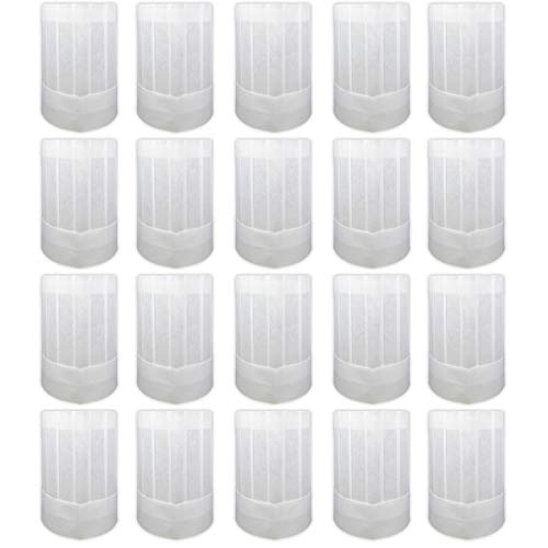 Chef Hats 20 Pcs | Disposable Tall White Paper Culinary Hat - Multi-Set Pack | Chef Hats for Home Kitchen, Restaurants, Food Occasions, Classes and Parties | [9