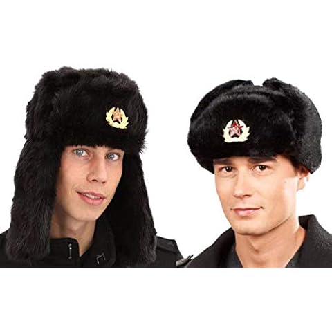 FASHION REVIEW Gimbles® Adults Russian Military Faux Fur Ushanka Winter Ear Warmer Black Hat (Black, One Size Fits Most) Cover