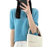 Matériau : t-shirt tricoté pour femme en tissu tricoté, doux, doux pour la peau, léger, respirant, frais, avec une bonne élasticité et élasticité, pas facile à déformer