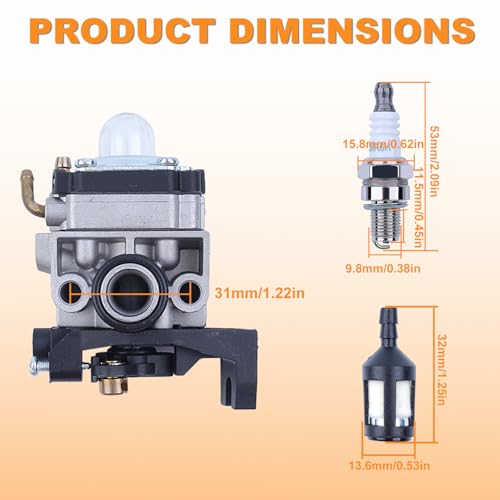 Miniatura 3 de Haishine Carburador Kit Para Motor Desbrozadora Para Honda Gx25 Gx35 Gx 25 35 Hht35 Hht35s Fg110 Con Junta De Manguera Kit De Bujías Para Accesorios De Repuesto De Filtro De Combustible
