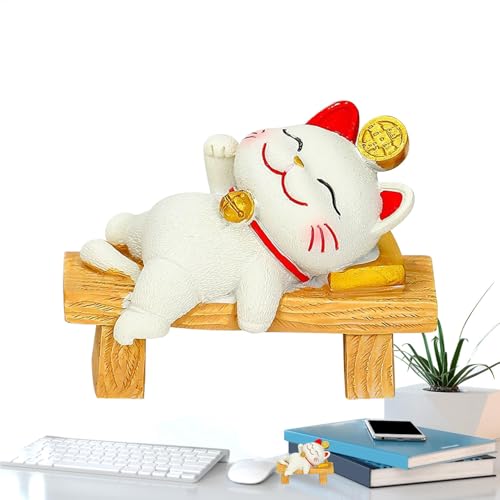 Kustimantu Cat Figur, Cat Figur, decorazione a buon mercato per tavoletta, statuetta di gatto per desktop, soggiorno, casa, decorazione