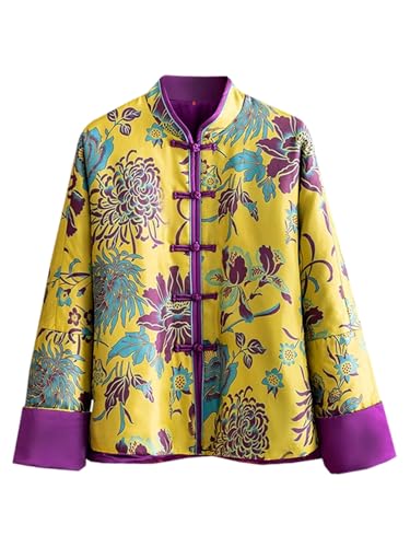 Manteau matelassé en soie une poésie florale pour sublimer l'hiver jaune 195
