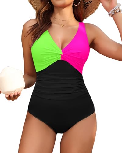 Image of Holipick Women Tummy Control One Piece Swimsuit - Push Up Bathing Suit Full Coverage Slimming Swimwear