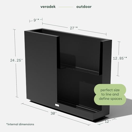 Image of Veradek Block Series Span Planter - Tall Rectangular Outdoor Planter