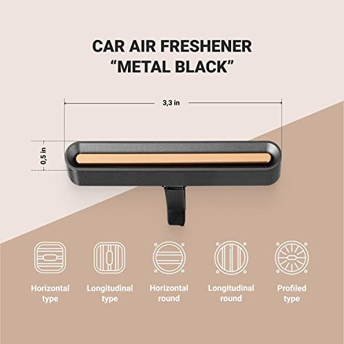 Owleys Car Air Freshener - Automotive Fragrance Diffuser - Vent Clip With A Scent Stick For A Vehicle - Metal Black #TOP1
