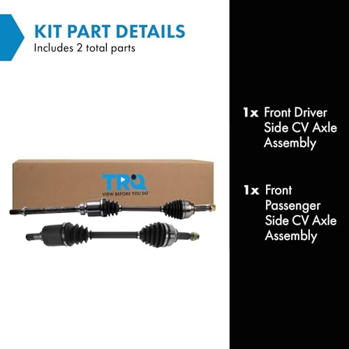 Image of TRQ Front Driver and Passenger Side CV Axle Assembly Set 2 Piece Compatible with 2007-2012 Nissan Altima Base CVT 2007-2012 Altima S CVT 2010-2012 SL 2013 Coupe 2.5L
