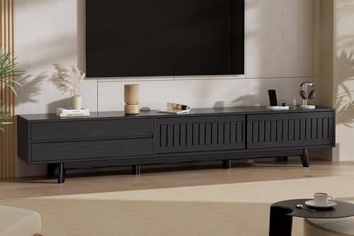 Homiflex TV Stand for up to 85 Inch TVs 78.7 Entertainment Center Black