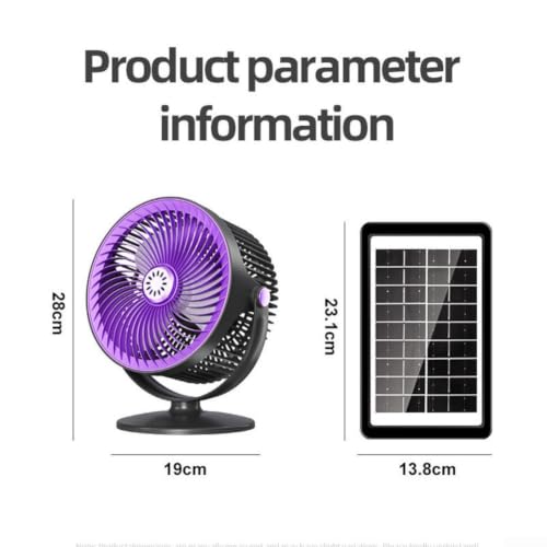 Linterna LED con 5 modos de batería, ventilador solar y 3000 mAh en gris 7