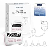 MOMMED Baby Nasal Aspirator, Up to 65KPa Electric Nose Sucker with 9 Suction Levels, Safe Silicone Tips, 3 Levels Gentle Night Light & Calming Music, Rechargeable Nose Cleaner for Newborns & Toddlers