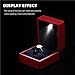 GOTOTOP Fashionable Engagement Ring Box, Soft Plush Material, LED Display, for Proposal and Wedding Rings, Size 2.6x2.36x1.97 Inch (Red)