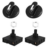 VOANZO 2set Drehschalter 13A-125V/10A-250V 4 Position 3-Gang-Universal-Geschwindigkeitswahlheizung