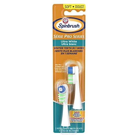 Spinbrush Pro Whitening Soft Bristle Replacement Heads, 2 Heads Cover