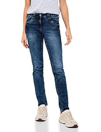 CECIL Damen B376018 Jeanshose Loose, mid Blue Authentic Washed, W32/L32