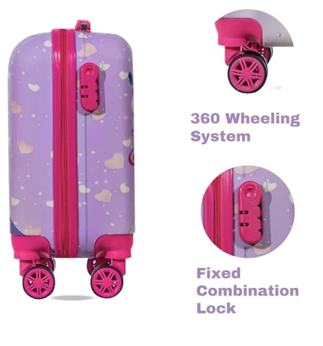 Image of ADSON Abs Kids Trolley 360 Rotating Luggage 360 Degree Wheels Non-Breakable 16 Inch Kids Hardsided Suitcase with 4 Wheels, 360 Degree Wheel Travel Trolley Bag (Design 12)