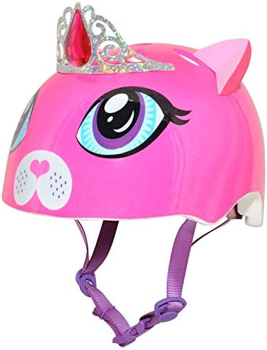 Raskullz 1210010-DKP-5 Girls Kitty Tiara Helmet, Dark Pink, Ages 5+