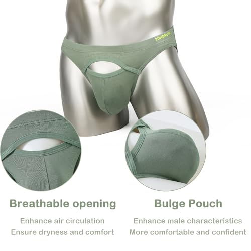 Mens Sexy Briefs Front Open Access Low Rise Bulge Enhancing Pouch Opening Underwear Bikini4