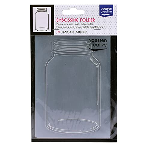 Vaessen Creative Carpeta de Embossing, Maceta de Piedra 14,6 x 10,8 x 0,5 cm, 1 pieza, para Tarjetas de Cumpleaños, Tarjetas de nacimiento, Tarjetas de Navidad y Manualidades con Papel