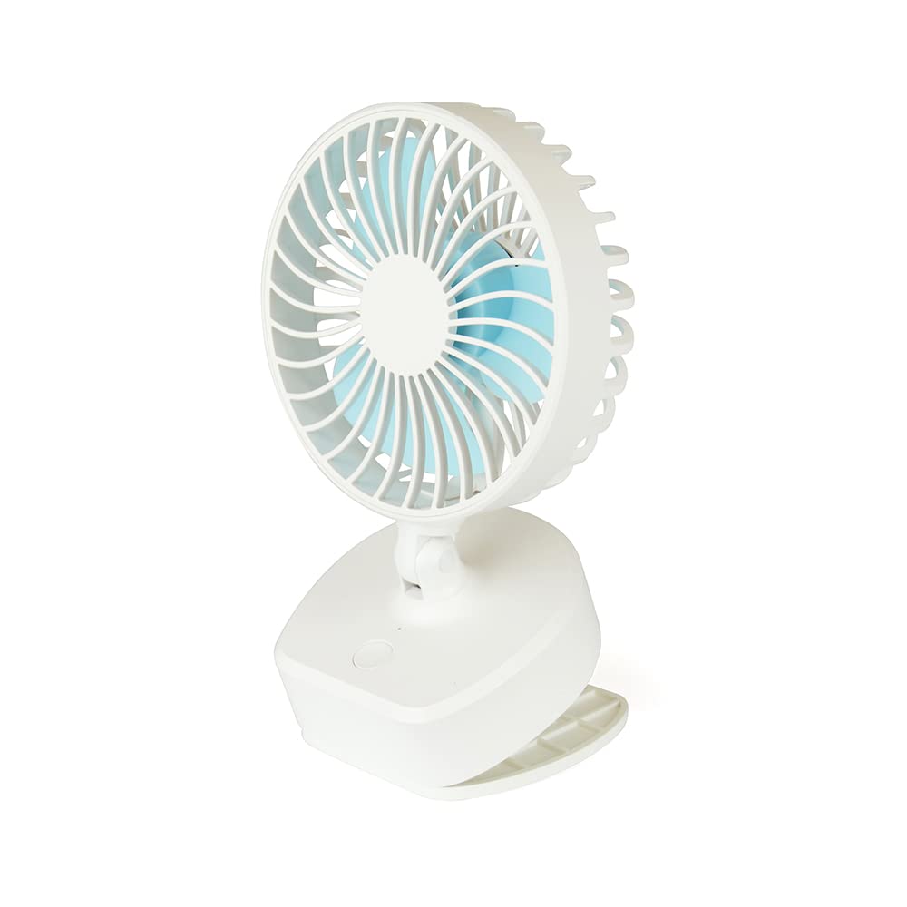 STAYCOOL Mini 4" Quiet Portable and Personal USB Rechargeable Clip or Desk Fan, 3 speeds, 360 adjustable