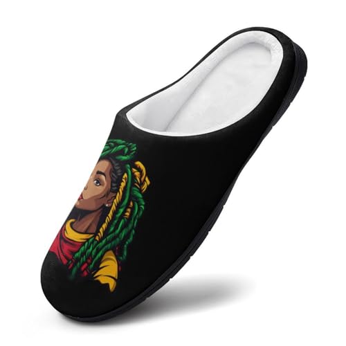 Rasta Colours Dreadlocks Woman Womens Cotton Slippers Warm House Shoes for Indoor Outdoor3