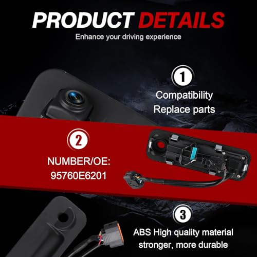 Image of Backup Camera Rear View Parking Camera Compatible with Sonata 2015 2016 2017 Back Up Park Assist Camera Replaces 95760-E6201 95760-C2101
