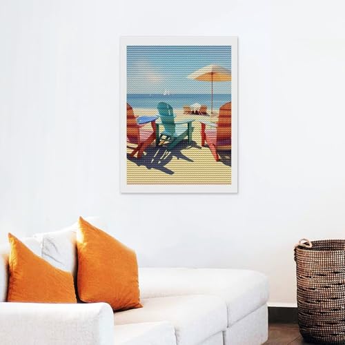 Peinture diamant bricolage kit complet loisir creatif paysage plage