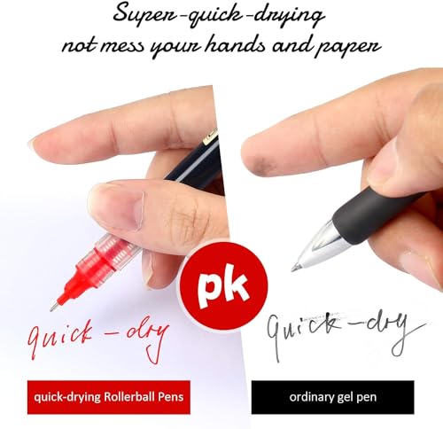 Image of like it 0.5mm Roller Pen Color ink Straight Liquid Rollerball Gel Pen for School Office Stationery Pack of 12 (Red & Black)