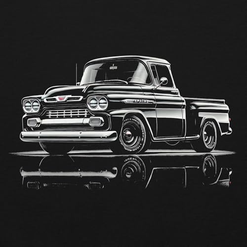 Black 1959 Chevy Apache hoodie for Vintage Truck Enthusiasts Bowtie Fans Pullover4