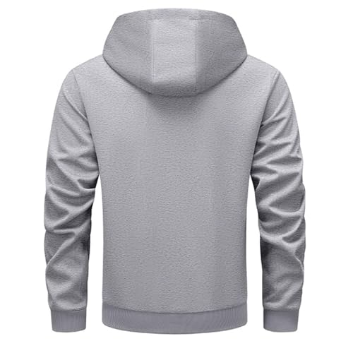 Mens Quarter Zip Pullover Hoodie Plain Hoodies Streetwear Thick 1/4 Zip Hooded Sweatshirts Drawstring Fall Sweater3