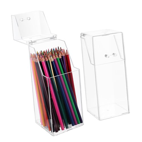 Boîte rangement acrylique transparente anti-poussière pour pinceaux