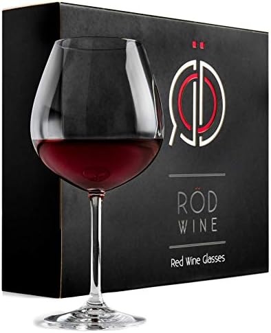 Red Wine Glasses Crystal Glass with Long Stem and Large Bowl Set of 3 - 22oz