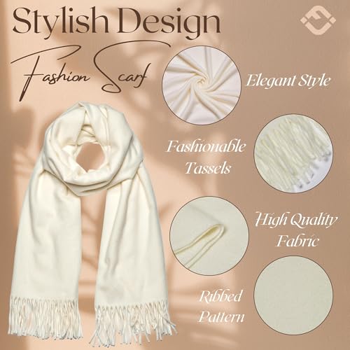 Funky Junque Women's Winter Scarf - Cashmere Feel Pashmina Shawl, Mother's Day Gift, Wraps for Evening Dresses2