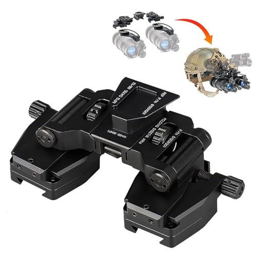 BoTongSiHai Double Dovetail Helmet Mount for PVS-14 Night Vision Monocular/Binocular - Modular Bridge System with Individual Adjustment, Durable Metal Bracket for Serious Night Operations(Black)